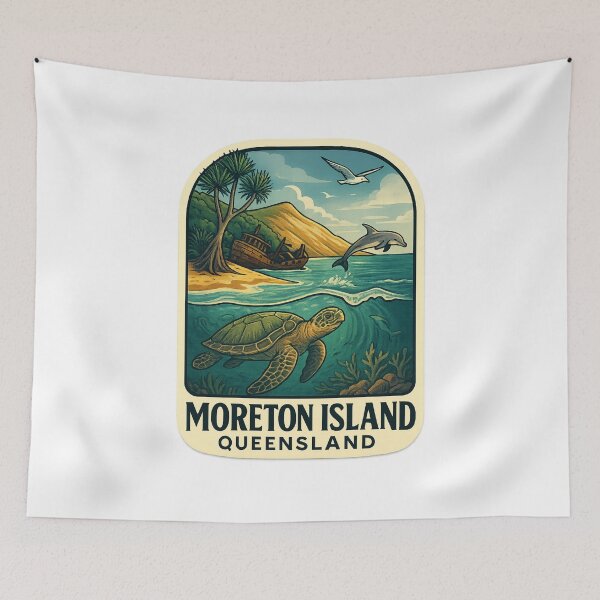 Item preview,  Moreton Island Queensland with Shipwreck and Sea Turtle designed and sold by Aryabek.