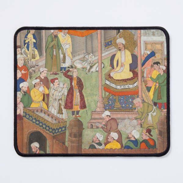 Item preview, Babur receives booty and Humayun’s salute after the victory over Sultan Ibrahim in 1526, from an Akbar-nama (Book of Akbar) of Abu’l Fazl (Indian, 1551 designed and sold by Vintage Designs +.