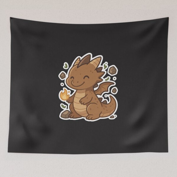 Item preview, Earth Dragon – Cute Kawaii Brown Baby Dragon Sticker designed and sold by Sksticker991.