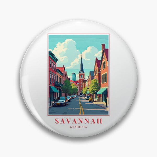 Item preview, Savannah Georgia Illustration – Historic Squares, Spanish Moss & Cultural Cityscape designed and sold by MapMyMiles.
