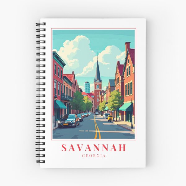 Item preview, Savannah Georgia Illustration – Historic Squares, Spanish Moss & Cultural Cityscape designed and sold by MapMyMiles.