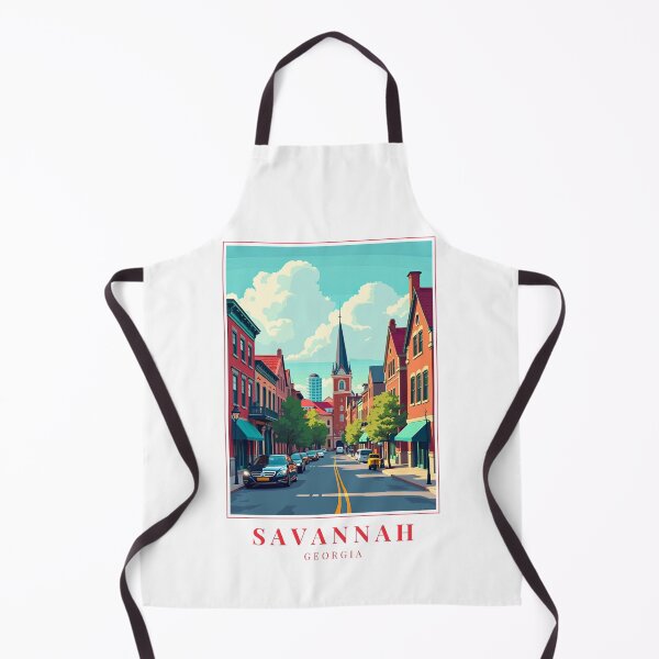 Item preview, Savannah Georgia Illustration – Historic Squares, Spanish Moss & Cultural Cityscape designed and sold by MapMyMiles.