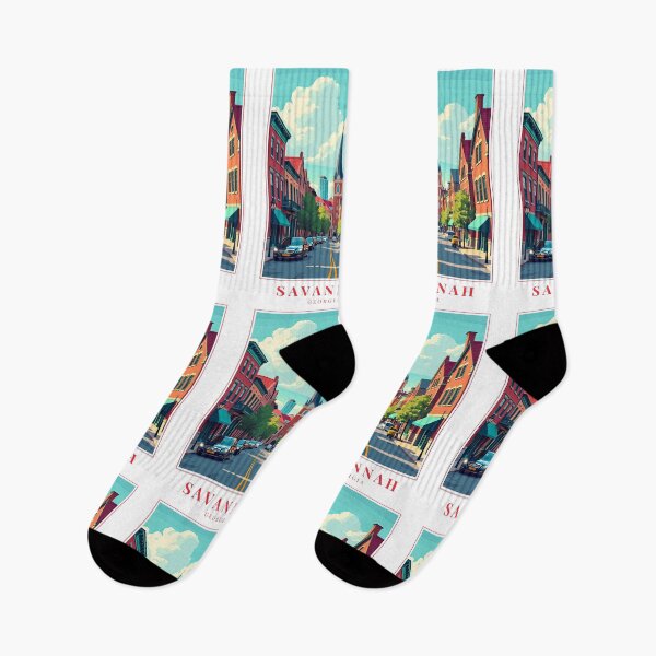 Item preview, Savannah Georgia Illustration – Historic Squares, Spanish Moss & Cultural Cityscape designed and sold by MapMyMiles.