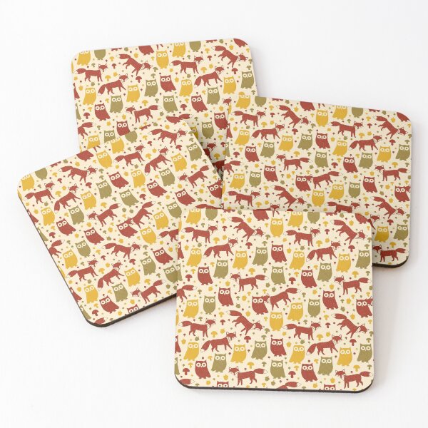Item preview, Cute Woodland Fox & Owl Pattern designed and sold by graphicnew.