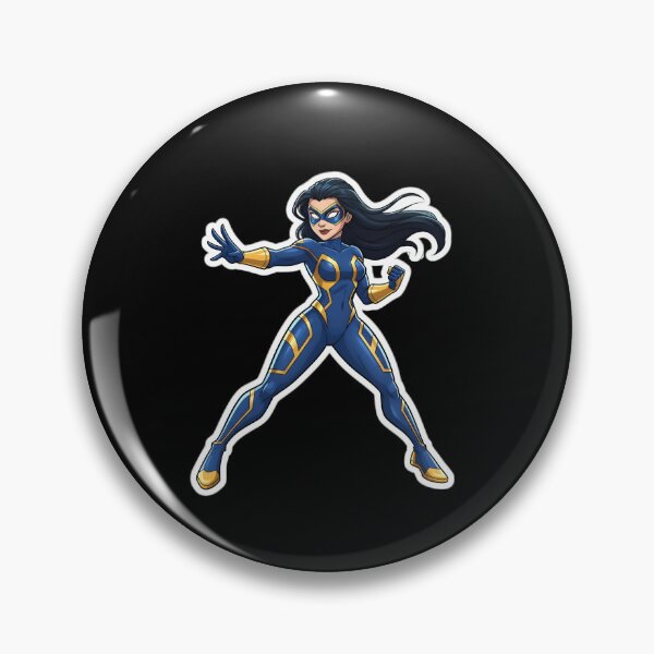 Item preview, Dynamic Blue & Gold Superhero – Dispatch Game Inspired Action Art designed and sold by Pixelmap.
