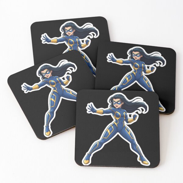 Item preview, Dynamic Blue & Gold Superhero – Dispatch Game Inspired Action Art designed and sold by Pixelmap.