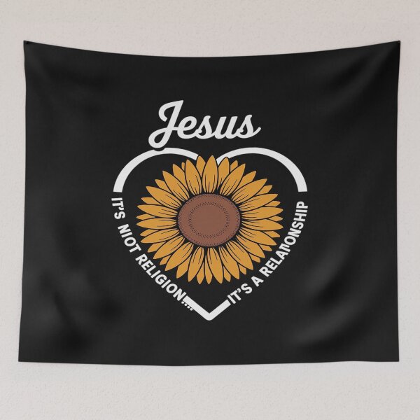 Item preview, Sunflower Jesus Not Religion Relationship God Christian 3 designed and sold by AvagondaMind.