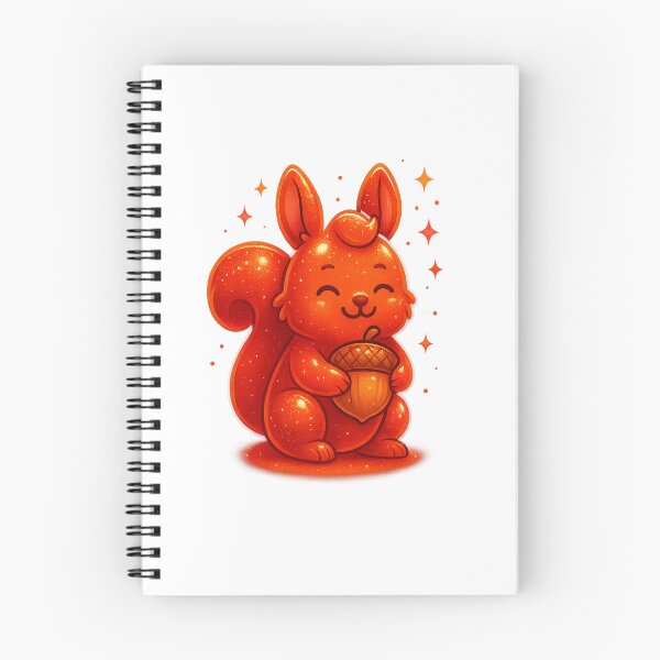 Item preview, Neon Jelly Squirrel – Cute Glowing Orange Kawaii Animal Art designed and sold by GoldenDreamGallery.