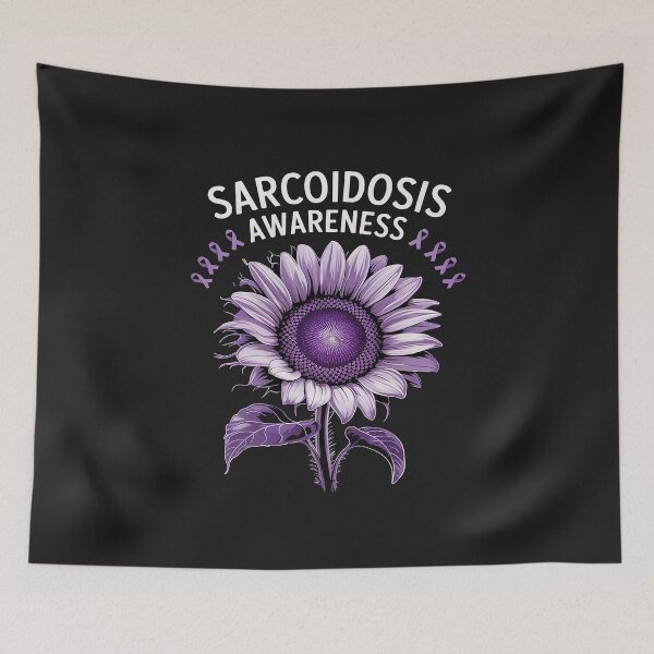Item preview, Sunflower Ribbon Sarcoidosis Awareness Pulmonary Sarcoidosis designed and sold by AvagondaMind.