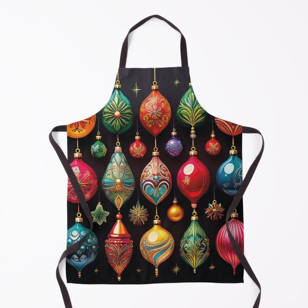 Item preview, Vintage colorful christmas decorations on black designed and sold by Photopat.
