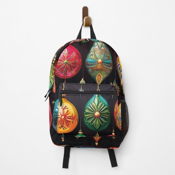Item preview, Vintage colorful christmas decorations on black designed and sold by Photopat.
