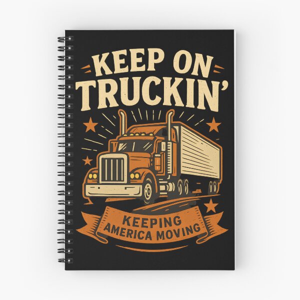 Aperçu de l'œuvre Continuez à rouler – Faire avancer l'Amérique Design de camionneur vintage créée et vendue par Hischers Solution.