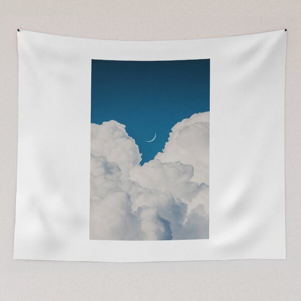 Item preview, Fluffy White Clouds Moon Photographic Print designed and sold by Mother-Nature65.