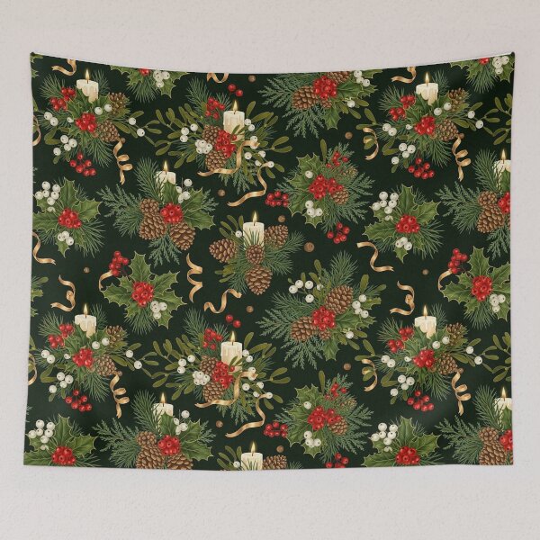 Item preview, Elegant Christmas Floral Pinecone Pattern designed and sold by graphicnew.