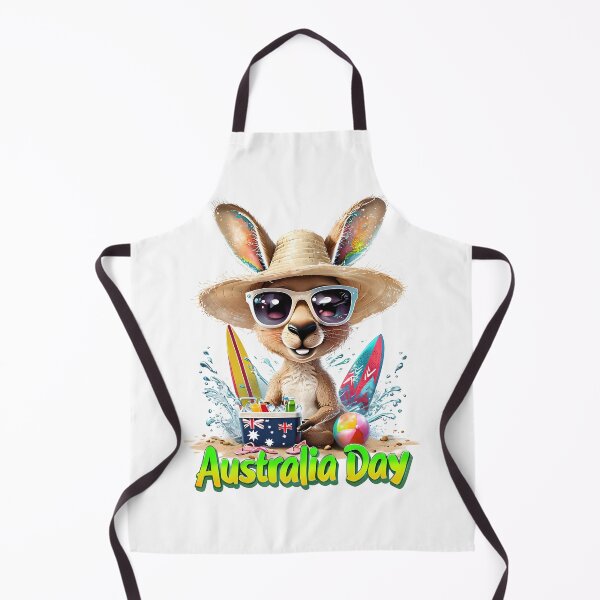 Item preview, Cheerful Kangaroo on Beach - Dynamic Australia Day Celebration designed and sold by ArtisticDesignsbyLinda.