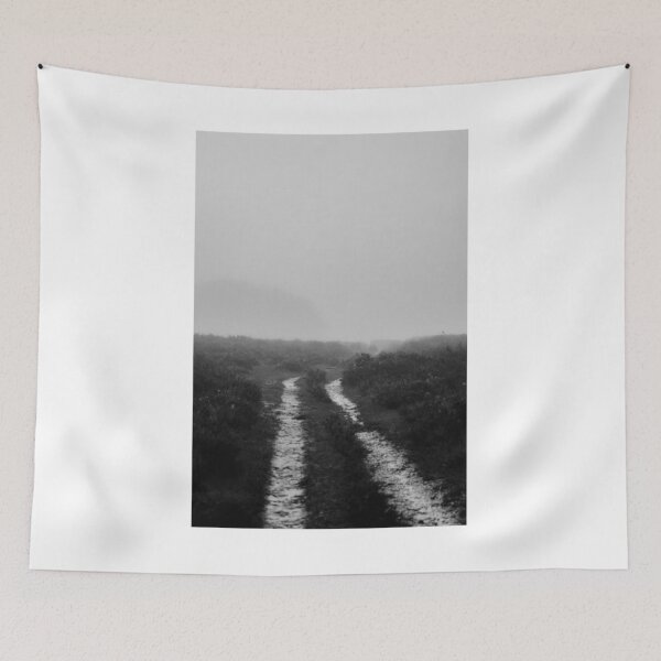 Item preview, Tracks Into the Mist Black and White Photographic Print designed and sold by Mother-Nature65.