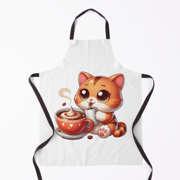 Item preview, Cute Cat With Creamy Coffee – Kawaii Coffee Lover Kitty designed and sold by Lulunza.