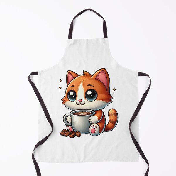 Item preview, Cute Coffee Cat Holding Mug – Kawaii Kitty Café Vibes designed and sold by Lulunza.