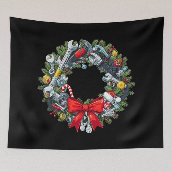 Item preview, Christmas Tool Wreath for Mechanics designed and sold by DreamArtmaStudio.
