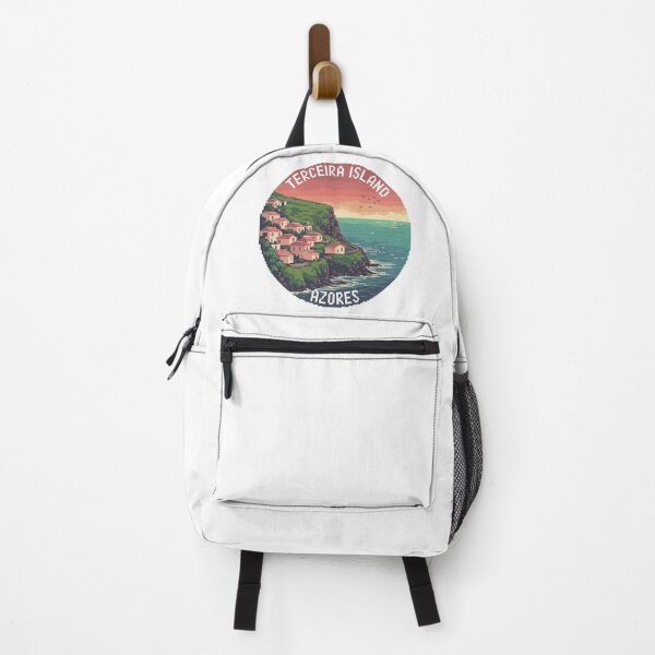 Item preview, Terceira Island Azores – Retro Pixel Cliffside Village & Ocean View designed and sold by CircinusStore.