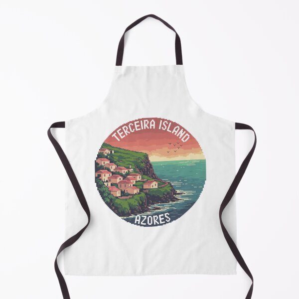 Item preview, Terceira Island Azores – Retro Pixel Cliffside Village & Ocean View designed and sold by CircinusStore.
