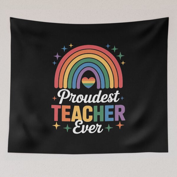 Item preview, Rainbow Proudest Teacher Ever LGBT Flag Lesbian Gay Pride designed and sold by RuthGAArt.