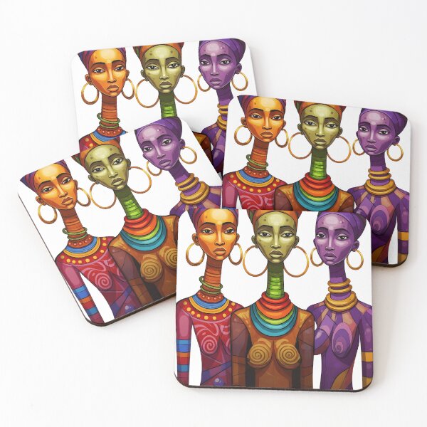 Item preview, Tribal Queens – Vibrant Afrocentric Art Print designed and sold by R-B-Colors.