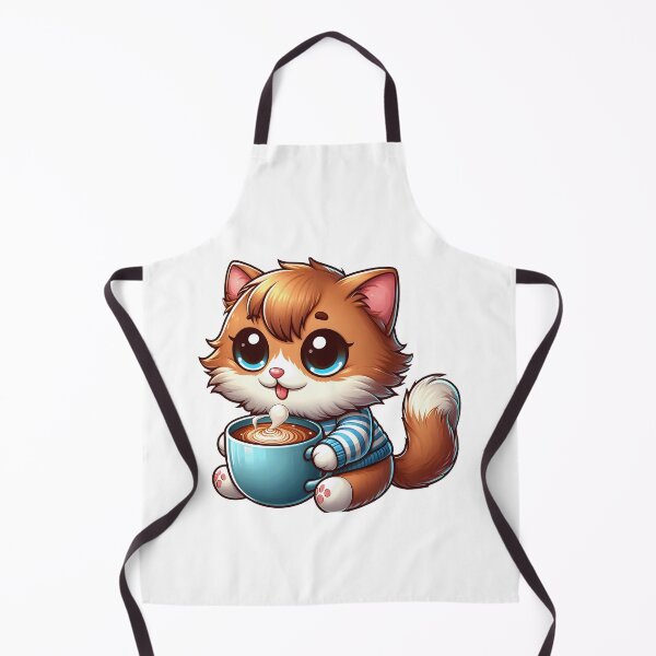 Item preview, Cozy Coffee Cat in Sweater – Cute Kawaii Latte Kitty designed and sold by Lulunza.