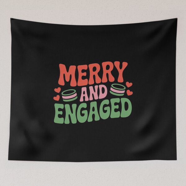 Item preview, Merry & Engaged Engagement Couples Matching Christmas Party designed and sold by khorbiasieno.