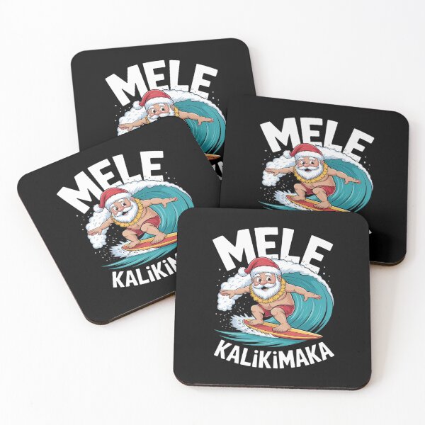 Item preview, Mele Kalikimaka Hawaiian Christmas Hawaii Surfing Santa designed and sold by DrewLeuschke.