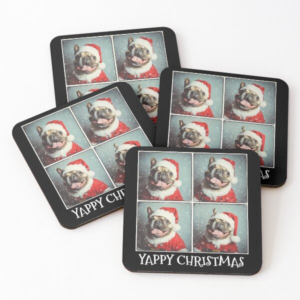 Item preview, Cute Frenchie in Santa Hat – Yappy Christmas Photobooth designed and sold by RockFireMerch.