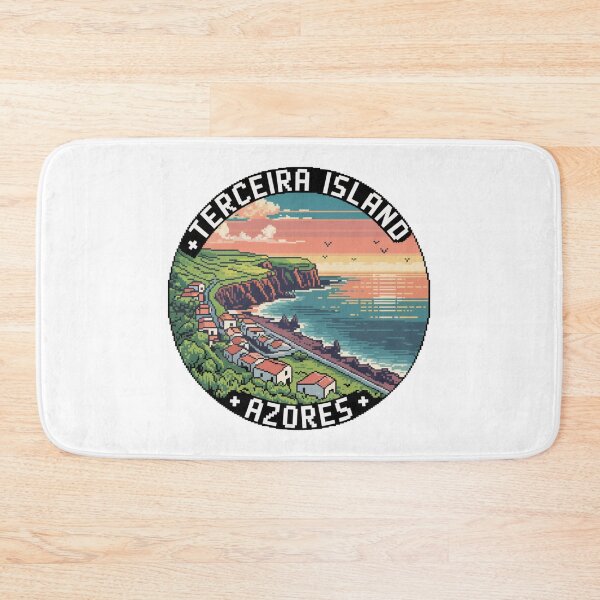 Item preview, Terceira Island Azores – Pixel Art Coastal Cliffs & Village View designed and sold by CircinusStore.