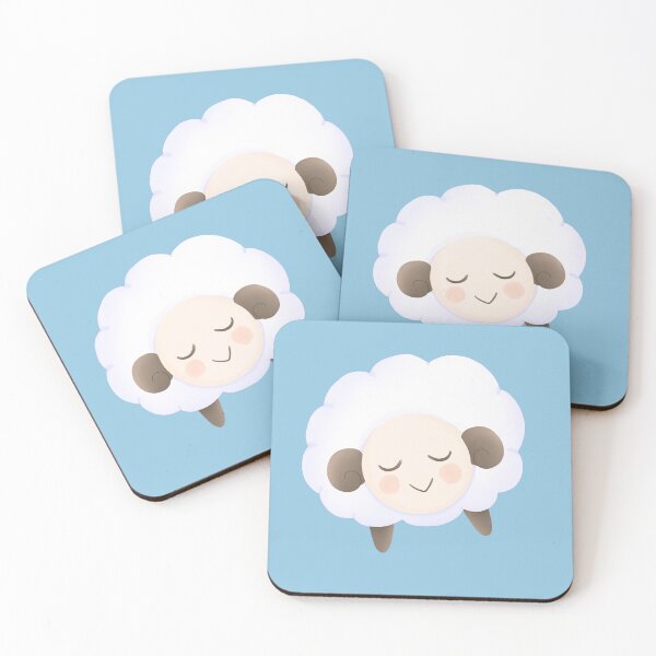Item preview, Cute Sleeping Sheep Kawaii Illustration designed and sold by Porpor Artwork.