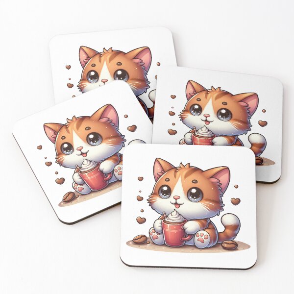 Item preview, Kawaii Cat With Whipped Coffee – Cute Cozy Coffee Kitty designed and sold by Lulunza.