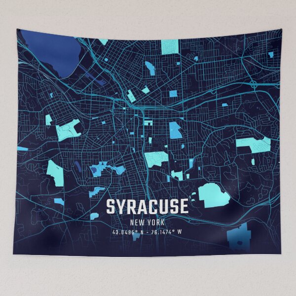 Item preview, Syracuse Midnight City Map designed and sold by HomeLivingCo.