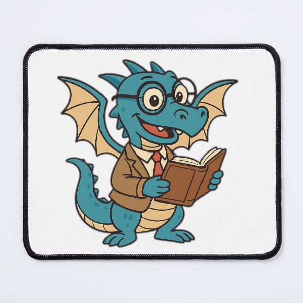 Item preview, Bookworm Dragon – Cute Nerdy Dragon Art designed and sold by the-dovlat.