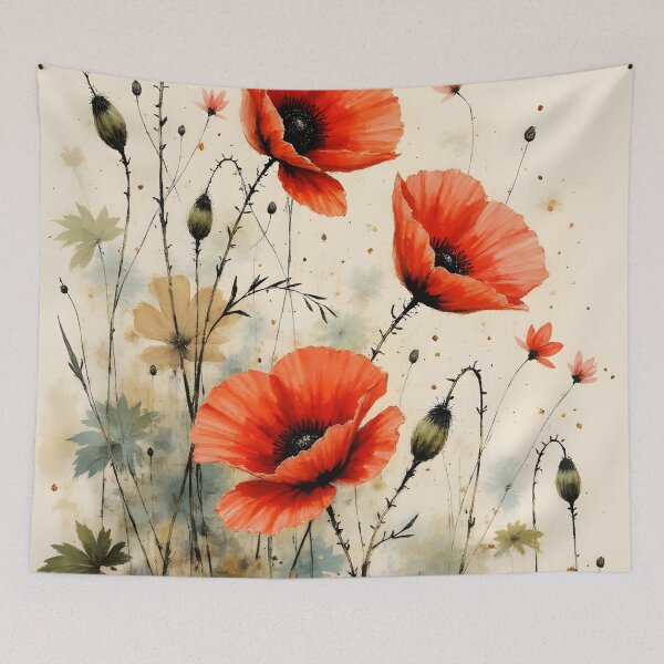 Item preview, Watercolor painting of Poppies designed and sold by Petalandfur.