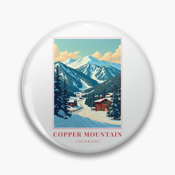 Artikelvorschau, Illustration von Copper Mountain, Colorado – Skipisten, Felsgipfel und Kulturlandschaft entworfen und verkauft von MapMyMiles.