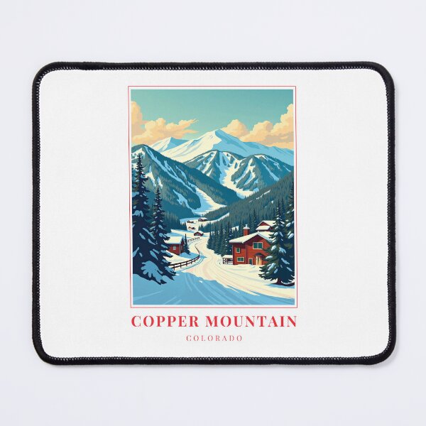 Item preview, Copper Mountain Colorado Illustration – Ski Slopes, Rocky Peaks & Cultural Landscape designed and sold by MapMyMiles.