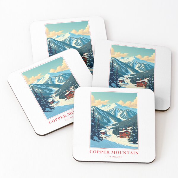 Item preview, Copper Mountain Colorado Illustration – Ski Slopes, Rocky Peaks & Cultural Landscape designed and sold by MapMyMiles.