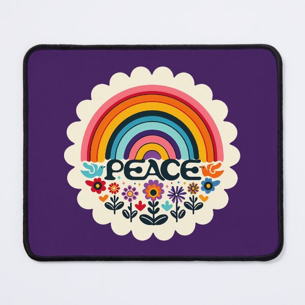 Item preview, Peace Rainbow Blossoms Joyful Harmony – Scandinavian Folk Art by heidiannemorris © designed and sold by FOLK ART FUSION by heidiannemorris.