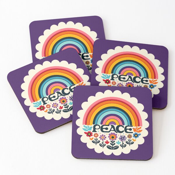 Item preview, Peace Rainbow Blossoms Joyful Harmony – Scandinavian Folk Art by heidiannemorris © designed and sold by FOLK ART FUSION by heidiannemorris.