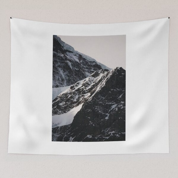 Item preview, Two Snowy Mountains Grey Sky Photographic Print designed and sold by Mother-Nature65.