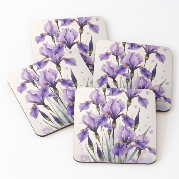 Item preview, Watercolor painting of Iris Flowers designed and sold by Petalandfur.
