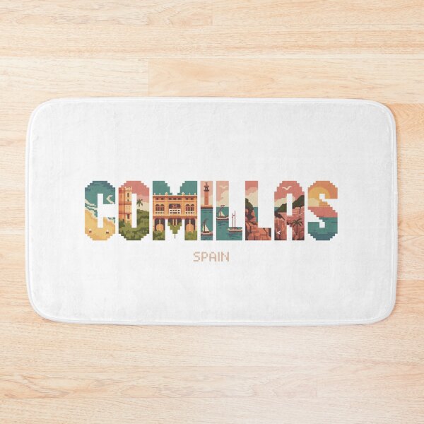 Item preview, Comillas Spain Letter Art – Coastal Pixel Illustration designed and sold by CircinusStore.