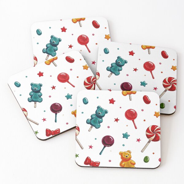 Item preview, Gummy Bear and Lollipop Sweet Candy Pattern designed and sold by Hen-C-Art.