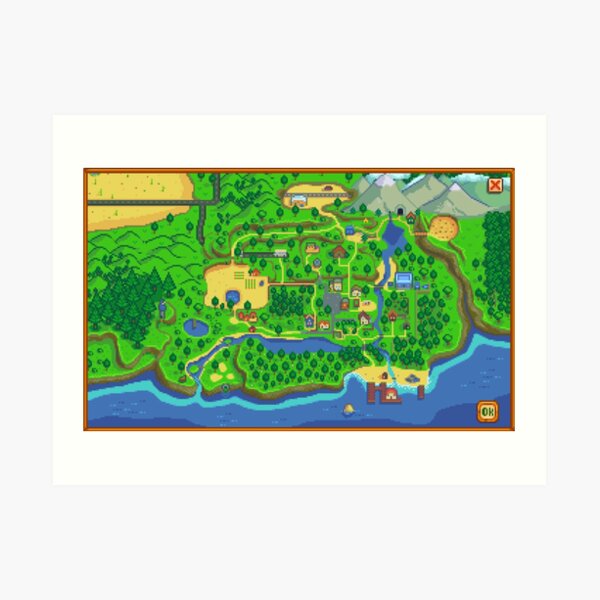 Stardew Valley Map Art Print