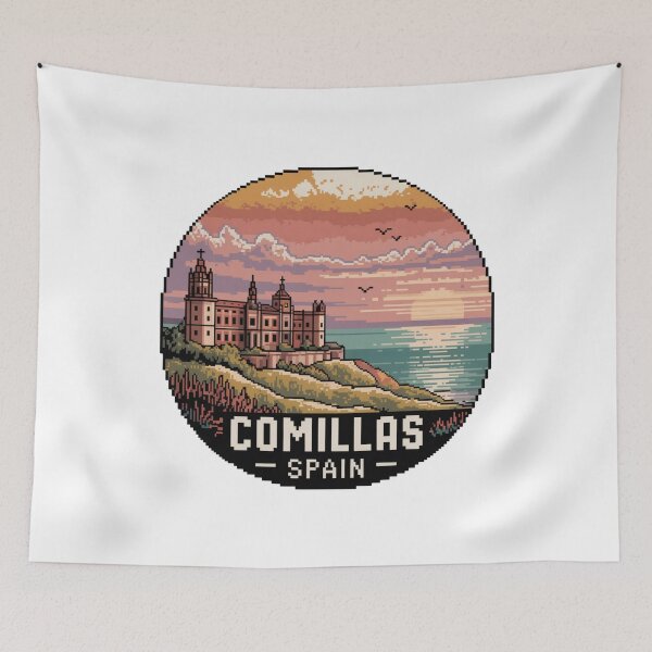 Item preview, Comillas Spain Sunset Coastal Pixel Art designed and sold by CircinusStore.