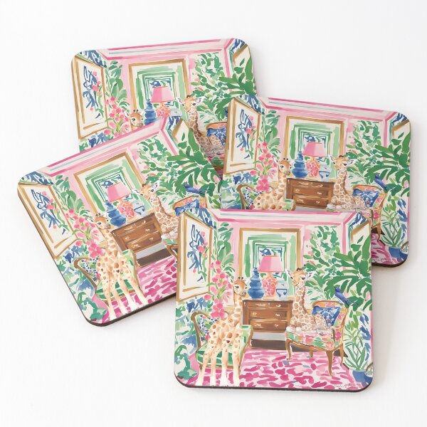 Item preview, Matisse inspired baby giraffes in preppy room designed and sold by SophieClimaArt.