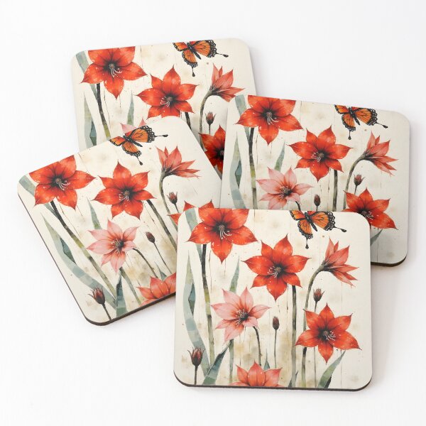Item preview, Watercolor painting of Amaryllis Flowers designed and sold by Petalandfur.